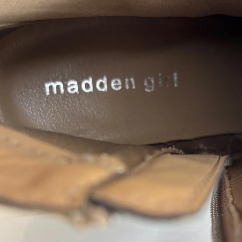 Madden Girl Tan Wedge Ankle Boots